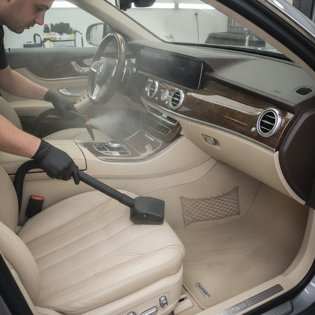 Tiefenwirksame Innenraumreinigung von Autositzen und Cockpit